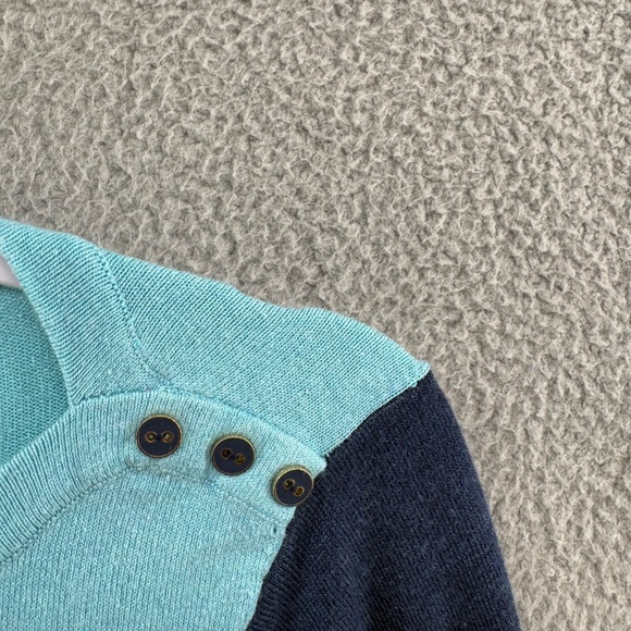 J.McLaughlin Colorblock Button Shoulder Long Sleeve Top Women’s Medium - Picture 4 of 9